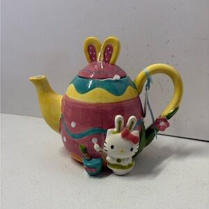 Blue Sky Clayworks - Hello Kitty Painter Bunny Teapot 7.5"H